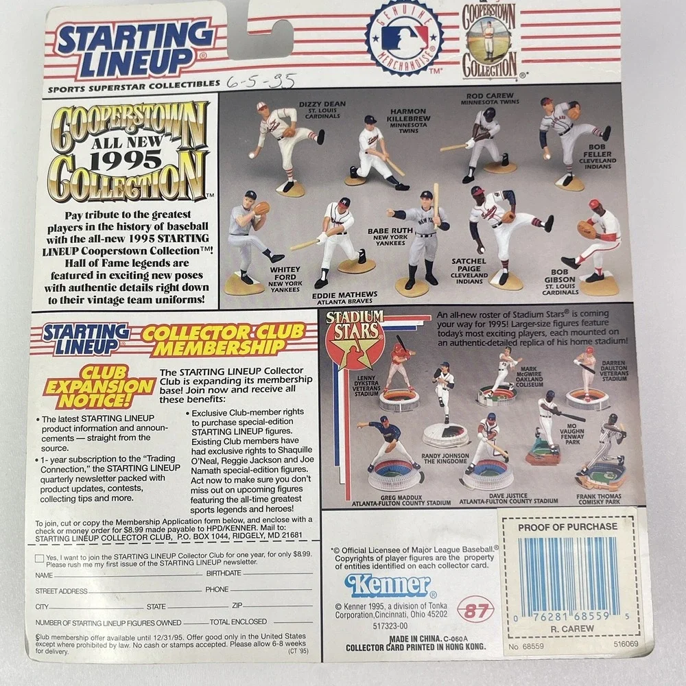 1995 Starting Lineup Rod Carew Cooperstown Collection Minnesota Twins MLB